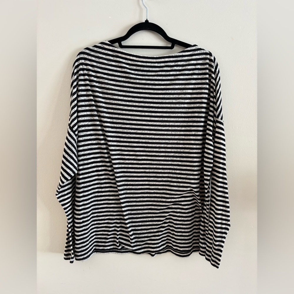 All Saints Black and White Striped Long Sleeve Top|Loose Fit|The Rita|Size Small - Picture 8 of 9